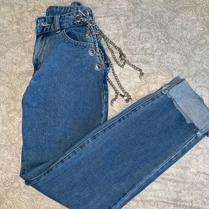 Chain Lace Up Jeans
